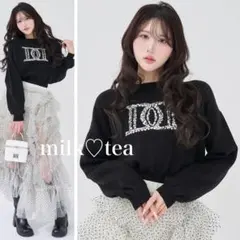 新品標籤附 達利奇 珠飾Logo蓬蓬袖針織上衣 黑色 F