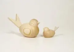 北欧スウェーデン 木製バード オブジェ 親子セット Larssons tra