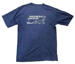 90s 00s seafood グラフィックプリント ネイビー　　tシャツ