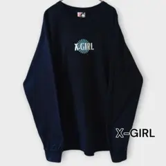 X-GIRL｜グラフィックプリント長袖Tシャツ・ブラック・サイズ1・古着