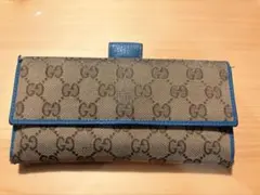 Gucci ロゴパターン 長財布 ブルー