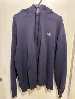 ￼champion スウェット　パーカー　古着　ネイビー色