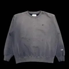 90s Champion サンフェード スウェット ボックスシルエット 茄子紺