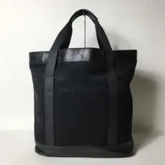 2508-143｜バレンシアガ トートバッグ キャンバス レザー ブラックのサムネイル