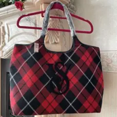 【新品タグ付】Victoria's Secret 大容量チェック トートバッグ