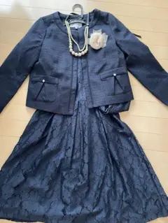 ママ ワンピース ジャケット ツイード 入園式 入学式セレモニー