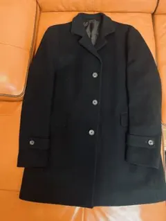 Calvin Klein 濃紺ウールカシミヤ混コート L