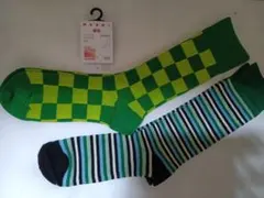 【新品・未使用】ユニクロ マルニヒートテックソックス 2足セットグリーン