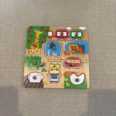 しまじろう　木製動物と乗り物パズル 12ピース