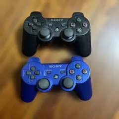 PS3 コントローラー 2個セット ジャンク CECHZC2U 動作未確認 青黒