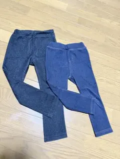 デニム風レギンスパンツ 2本セットのサムネイル