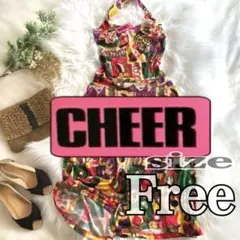 【新品タグ付】CHEER ホルターネック サロペット オールインワン 総柄 Fのサムネイル