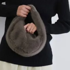 美品 select MOCA フェイクファー ミニハンドルバッグ