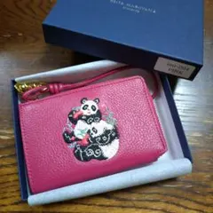 ケイタマルヤマ×imuramm本革二つ折財布 新品 パンダアート刺繍
