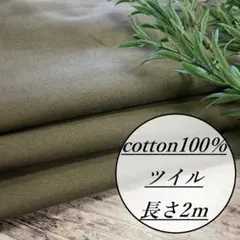 huru2/2 長2ｍ 綿100％ ツイル 渋グリーン 生地 布 布地
