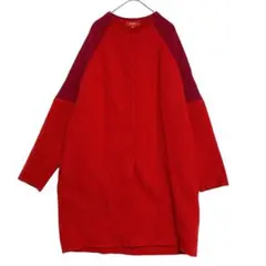 Derhy ラグランスリーブ ニットコート　赤　M