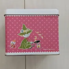【ムーミン】ピンク ドット柄 空き缶 小物入れ