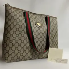 GUCCI グッチ トートバッグ オールドグッチ GG柄 シェリーライン