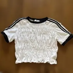 WEGO シャーリングTシャツ ホワイト ブラック