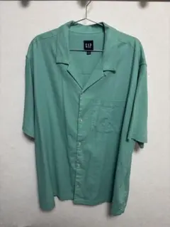 90s 00s GAP 開襟シャツ　エメラルドグリーン　old gap