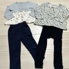 キッズ子ども女の子ベビートップスロンTトレーナー裏起毛パンツまとめ売り８０センチ