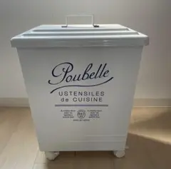 Pouvelle トラッシュ缶【レター】　蓋、キャスター付　ペール付き