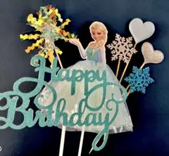 エルサ　ケーキトッパー　誕生日ケーキの飾り　デコレーション　アナ雪