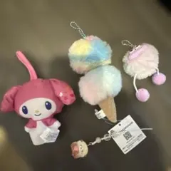 マイメロディ ぬいぐるみとアイスクリームキーホルダーセット