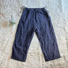 nest Robe ブラックフラワー ヘンプ 小花柄 イージーパンツ F 日本製