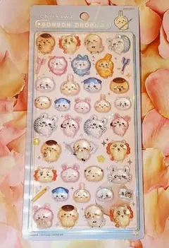 ちいかわ ボンボンドロップシール みんな ポーズ ハチワレ うさぎ モモンガ