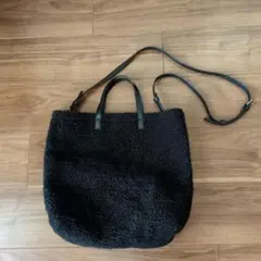 ドゥ・セー ボア素材 黒ツーウェイ バッグ