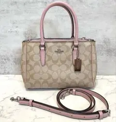 COACH Signature 2way Mini Handbag Pink