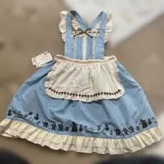 【タグ付き未使用】axesfemme水色エプロンジャンバースカート 140cm