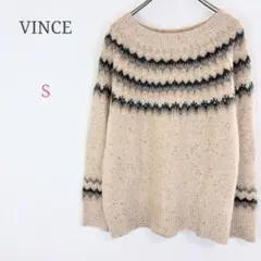 ◆ビンス【S】カシミヤニット セーター デザイン Uネック ストレッチ 秋冬