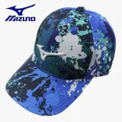 新品 MIZUNO ミズノ ゴルフ キャップ ペンキ プリント ネイビー 帽子