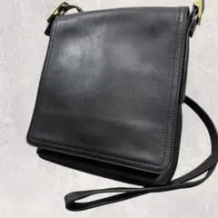 コーチ オールドコーチ ショルダーバッグ レザー 9821 黒 ゴールド金具