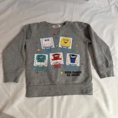 新幹線プリント グレー トレーナー