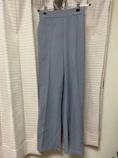 グレー ワイドパンツ ポリエステル