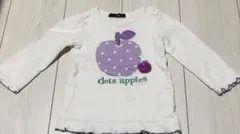 CALDIA ドット柄リンゴ長袖Tシャツ80cm