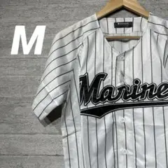 【新品未使用】デサント　千葉ロッテ　ユニフォーム　ストライプ　M