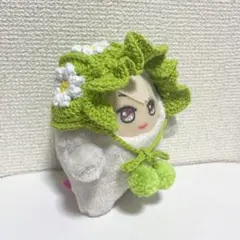 【SALE】ぬい帽子 モンぬい ハンドメイド お花 ボンネット ライムグリーンのサムネイル