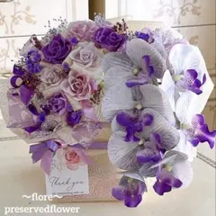 大人気✨ビタミンカラー✨ミックスバラプリザ＆ミニ胡蝶蘭アーティ
