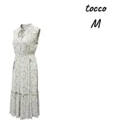 tocco フラワープリント ノースリーブ ，ワンピースM