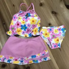 女の子用花柄セパレート水着 80