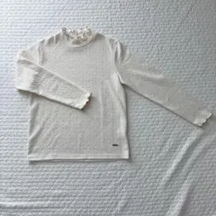 Keitto フリルネック長袖シャツ ホワイト