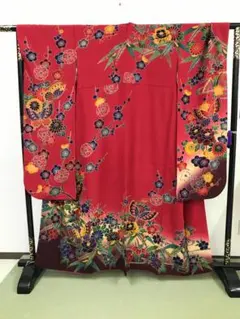 高身長用！裄長さん集まれ！鳥舞う琉球紅型の振袖 - メルカリ