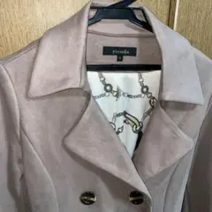 rienda ダブルブレスト ロングコート M ピンク