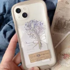 みるくそーだ】スマホに挟める ミニブーケ ドライフラワー インナー