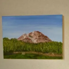 北海道油彩風景画 、支笏洞爺国立公園、昭和新山、張りキャンバス画、サイズF-4