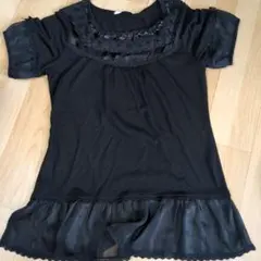 axes femme 半袖カットソー ブラック レース リボンのサムネイル